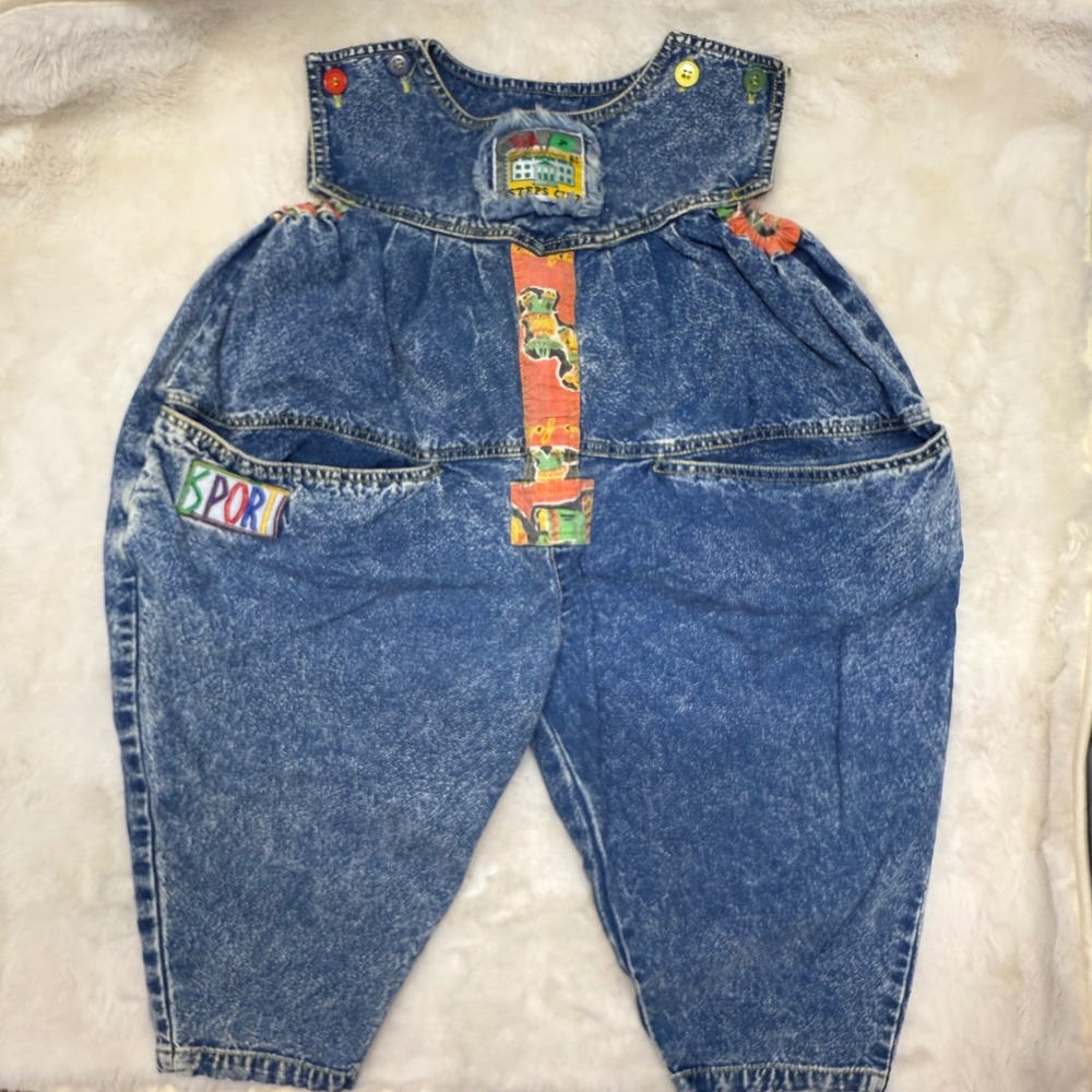 Vintage Bubble Romper Sour Puss 100% Cotton Acid Wash Rare Blue‎ Jean